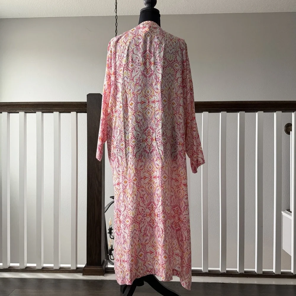 Ann Taylor Loft Long‎ Boho Resort Duster Cardigan Size M/L Pink NWT Vacation